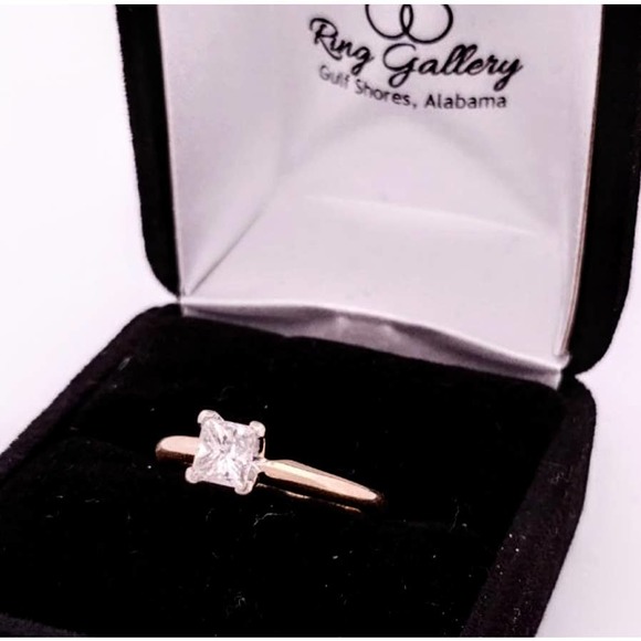 14k Princess Diamond Wedding Engagement Ring 14K Gold size 6,7,8 - Picture 12 of 12